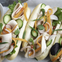 Close up of Bahn Mi sandwiches